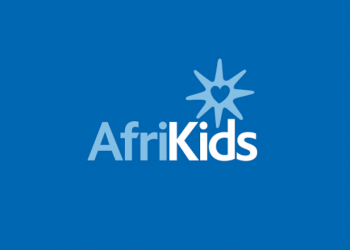 AfriKids logo on branded blue background