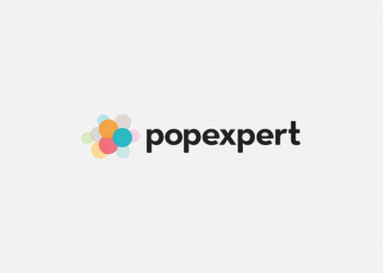Popexpert logo with grey background