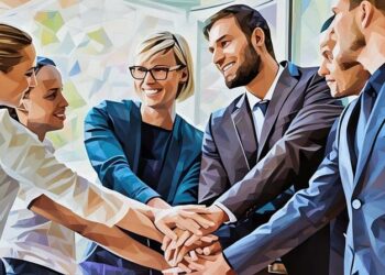A leader motivating her team with a hands in the centre ritual