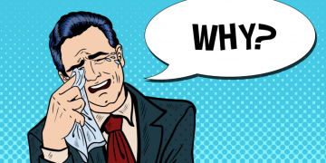 A businessman crying and asking why after hes made serious planning and financial mistakes