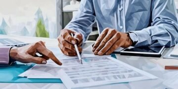 A potential franchisee running through figures with the franchise owner