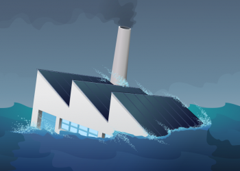 A factory sub merging into the, showing the severe threat company closure poses