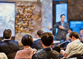 A group of angel investors sitting down watching an investment pitch presentation from a new entrepreneur