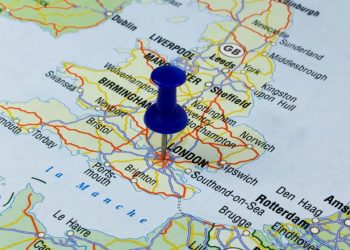 A route marked out on a map to London, symbolising choosing a route to market