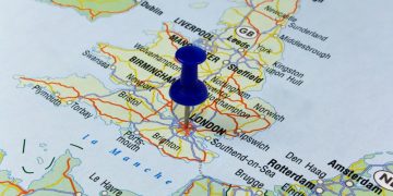 A route marked out on a map to London, symbolising choosing a route to market