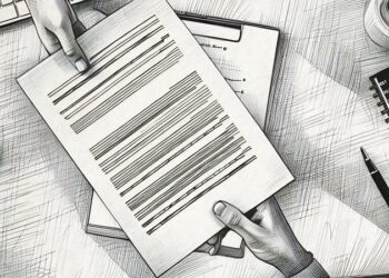 An entrepreneur handing over company formation paperwork to his lawyer to file with companies house