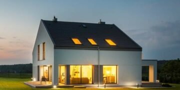 Modern house set in countrside using the Homee product