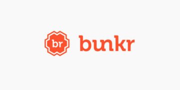 Bunkr startup logo imposed on a grey background