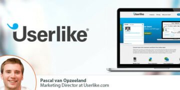 Userlike founder profile picture and image of product working