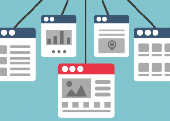 A series of page designs with different features being tested, with the best performing feature being highlighted in red after multivariate testing