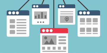A series of page designs with different features being tested, with the best performing feature being highlighted in red after multivariate testing