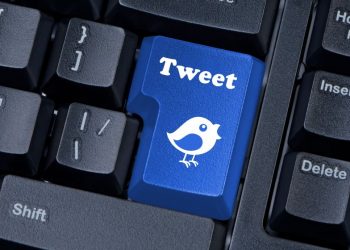 Twitter button on a keyboard