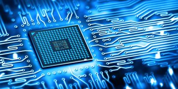 A processor within an integrated circuit as an example of cutting edge technology that some tech giants develop
