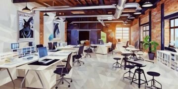 A modern and cool looking office