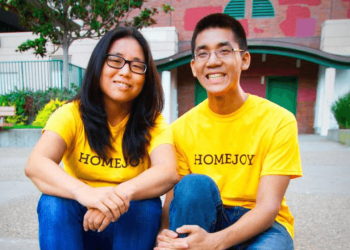 Two homejoy co-founders sitting next to each other