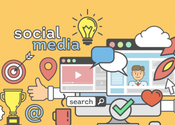 Symbols of different types of marketing like search marketing,, social media marketing, online marketing and more