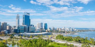 A set of office buildings in Perth Australia where some Australian accelerators are based