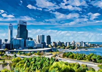 A set of office buildings in Perth Australia where some Australian accelerators are based