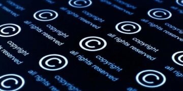 A series of copyright symbols with the writing "all rights reserved" next to them