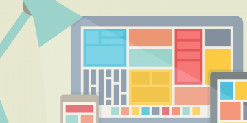 A light shining down on landing page design features across multiple platforms including desktop and mobile