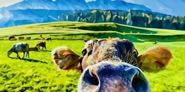 Instagram picture of a funny cow posted on Instagram to sell cows milk