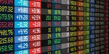 A board showing the prices and different markets that can be traded online