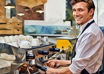 Small business owner whose happy to have received financing for his new cafe business