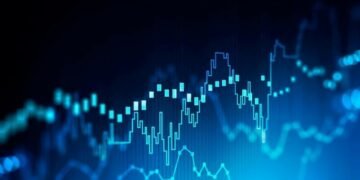 A price movement chart, showing fluctuation in currencies