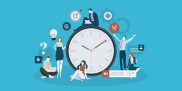 Graphics demonstrating different types of time management systems and devices