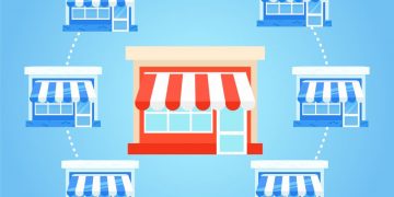 A selection of franchise businesses with a successful franchise highlighted in red as the choice