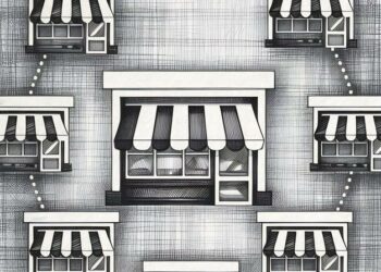 A selection of franchise businesses with a successful franchise highlighted in red as the choice