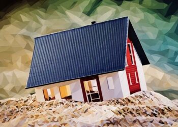 A house sinking into sand exampling how if you build bad foundations for a business it will fail