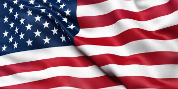 A flag of the United States of America showing the country you require ESTA visa authorisation to enter as a tourist