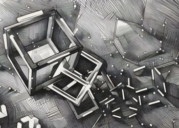 Squares interconnecting in 3d representing what a blockhain is in relation to bitcoin transactions