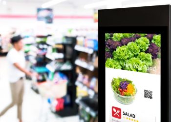 Outdoor advertising in a shopping centre