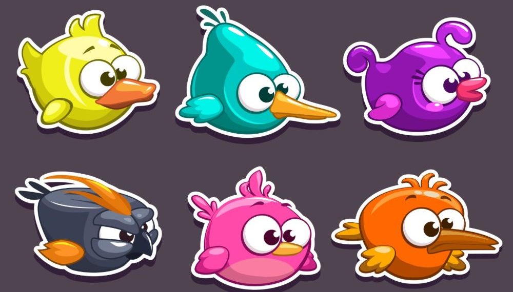 A group of angry birds mobile game characters made by rovio