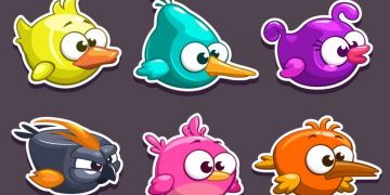 A group of angry birds mobile game characters made by rovio
