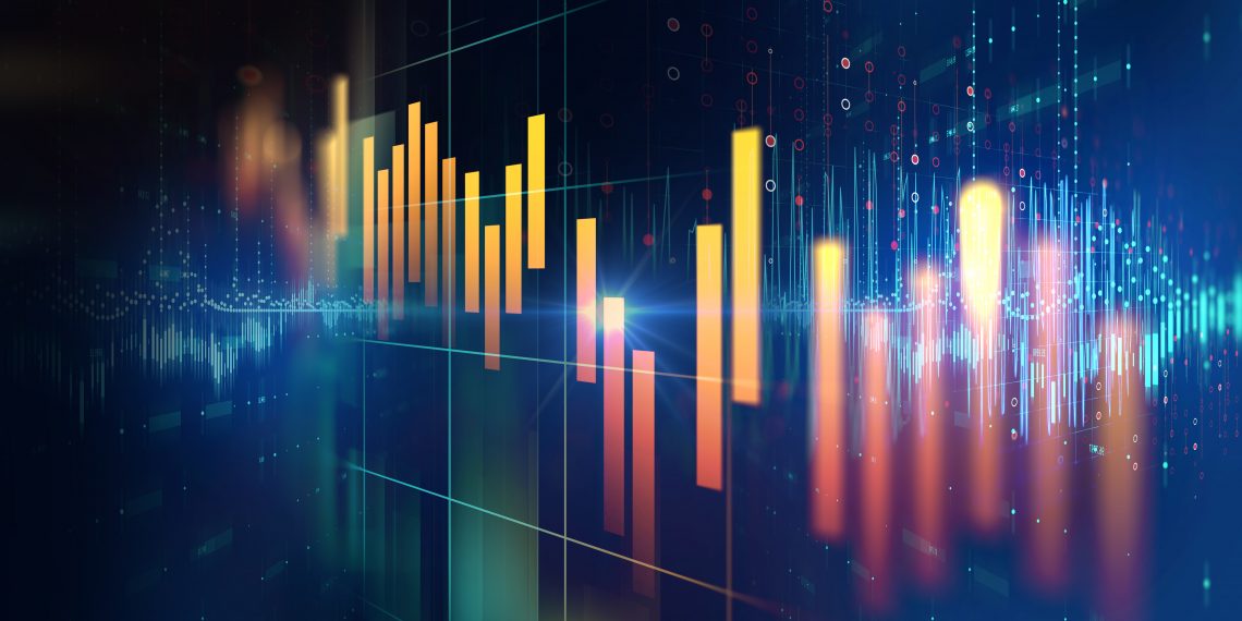 financial stock market graph illustration ,concept of business investment and stock future 
trading.