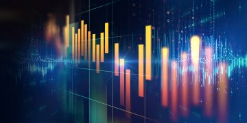 financial stock market graph illustration ,concept of business investment and stock future 
trading.