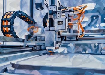 A CNC machine using a laser to automate the process of cutting metal components on a production line