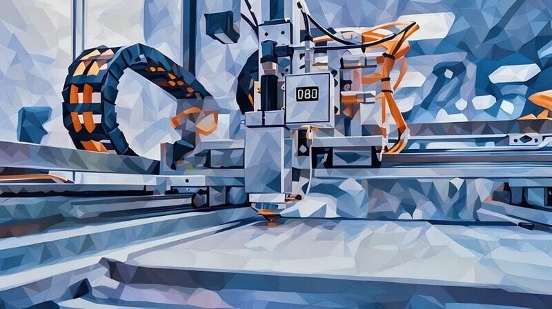 A CNC machine using a laser to automate the process of cutting metal components on a production line
