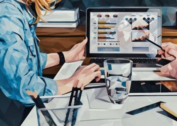 Two colleagues assessing marketing methods and deciding what to do