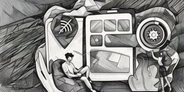 A dude on a beanbag with his laptop, enhancing the speed of his website via PWA and other optimisations