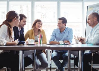 A group of coworker having a meeting and building trust