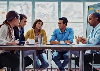 A group of coworker having a meeting and building trust