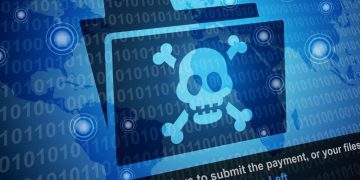 Folder with a scull and cross bones on it as a visual example of malware