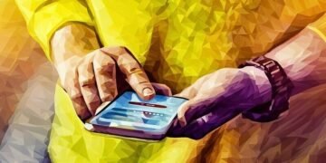 Closeup of a woman using a banking application on her mobile phone