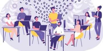 A team of marketers working together on the latest marketing hacks