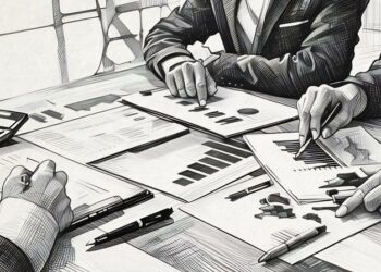 Bankers and an entrepreneur discussing a business plan