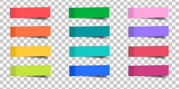 A set of blank multi coloured stickers waiting for product details